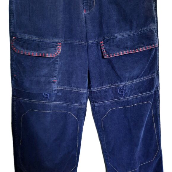 Vintage Marithe Francois Girbaud Baggy Corduroy Blue Big Logo Shuttle Pants 34 - Picture 4 of 11